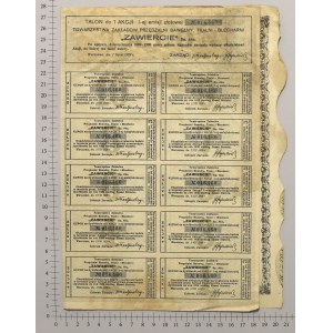 ZAWIERCIE Tow. Zakładów Przędzalni Bawełny..., Em.1, 100 zł 1929