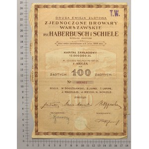 Spojené varšavské pivovary p.f. HABERBUSCH i SCHIELE, Em.2, PLN 100
