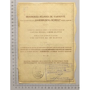 Zjednoczone Browary Warszawskie p.f. HABERBUSCH i SCHIELE, Em.2, 100 zł
