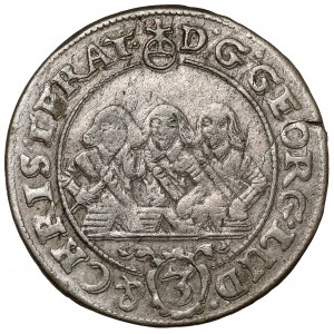 Slezsko, Tři bratři, 3 krajcary 1657 EW, Brzeg