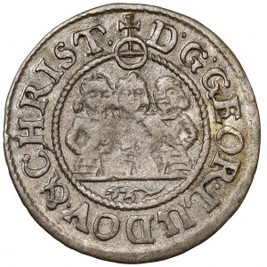 Slezsko, Tři bratři, 1 krajcar 1654, Brzeg - malý orel