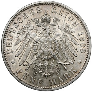 Bavaria, 5 mark 1908-D