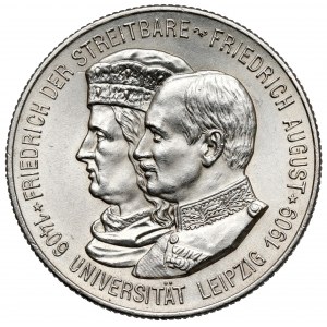 Sasko, 2 známky 1909 - Lipská univerzita