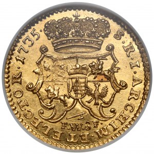 August III Sas, Semi-dukat 1735 FWóF, Drážďany
