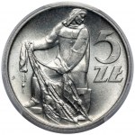 Rybak 5 złotych 1958 - wąska ósemka