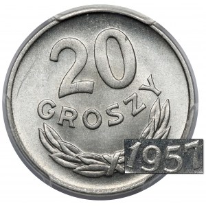 20 groszy 1957 - wąska data