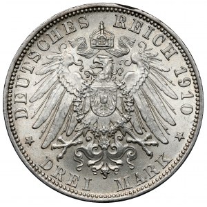 Bavorsko, 3 marky 1910-D