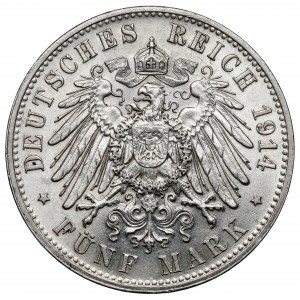 Sachsen, 5 Mark 1914-E