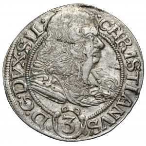 Sliezsko, Chrystian z Valašska, 3 krajcary 1669 CB, Brzeg