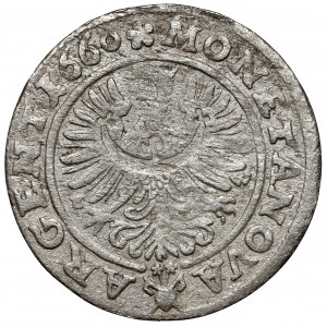 Śląsk, Jerzy III Brzeski, 3 krajcary 1660 EW, Brzeg