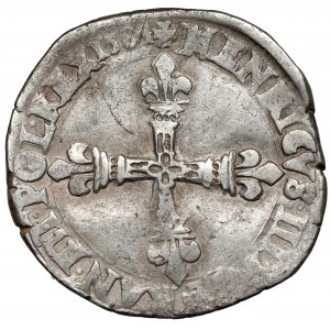 Jindřich z Valois, 1/4 ecu 1584-F, Angers