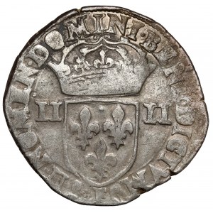 Jindřich z Valois, 1/4 ecu 1584-F, Angers