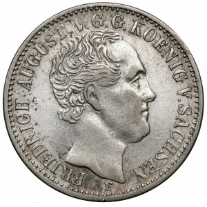 Saxony, Friedrich August II, 1/3 thaler 1854-F