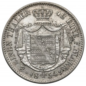 Saxony, Friedrich August II, 1/3 thaler 1854-F