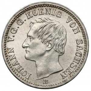 Saxony, Johann, 1/6 thaler 1864-B