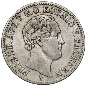 Saxony, Friedrich August II, 1/6 thaler 1851-F