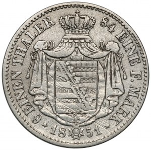 Sachsen, Friedrich August II, 1/6 Taler 1851-F