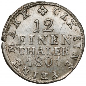 Saxony, Friedrich August III, 1/12 thaler 1801 IEC