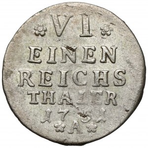 Prussia, Friedrich II, 1/6 thaler 1751-A