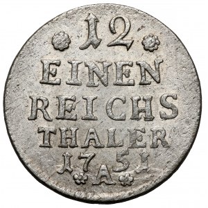 Prussia, Friedrich II, 1/12 thaler 1751-A
