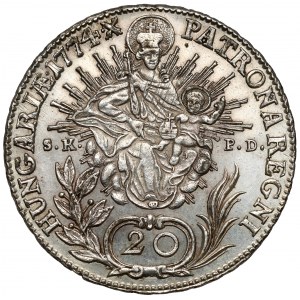 Maďarsko, Mária Terézia, 20 krajcars 1774-B