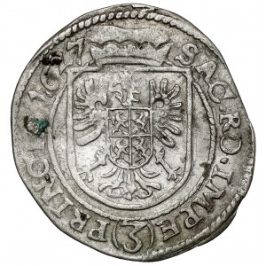 Schlesien, Albert Wallenstein, 3 krajcars 1627, Jicin