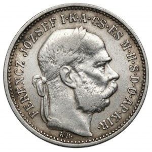 Maďarsko, 1 koruna 1892 KB - vzácnější