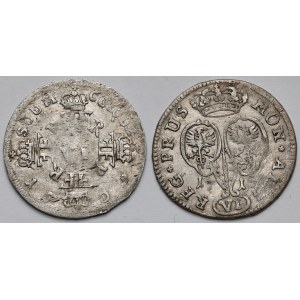 Prussia, 6 groschen 1709-1715 - lot (2pcs)