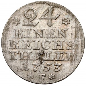 Prussia, Friedrich II, 1/24 thaler 1753-F