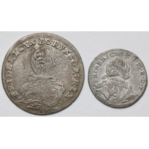 Preußen, Friedrich II, 1-3 Pfennige 1752-1753 - Satz (2Stk.)