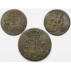Prussia, Friedrich II, 1-3 pfennig 1752-1760-A - lot (3pcs)