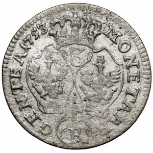 Śląsk, Fryderyk II Wielki, 3 krajcary 1753-B, Wrocław