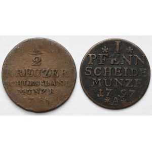 Preußen, Fenig 1797-A und 1/2 krajcar 1788 - Satz (2Stück)