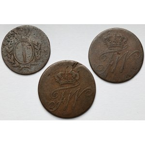 Prussia, Pfennig 1791-1810 and 1/2 kreuzer 1797 - lot (3pcs)