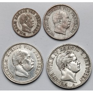 Prusko, sada strieborných mincí - sada (4ks)