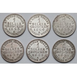 Prussia, Silver groschen 1823-1851 - lot (6pcs)