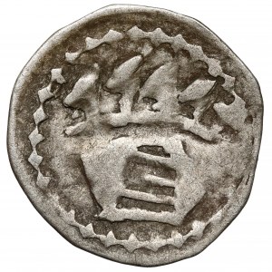 Kazimír III Veľký (?), krakovský denár - prilba, bez nápisu - veľmi vzácny