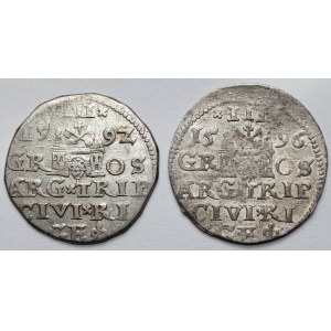 Žigmund III Vasa, Trojka Riga 1592-1596 - sada (2ks)