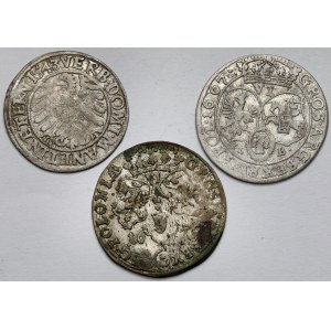 Polen und Schlesien, Sixpence 1667-1679 und Penny 1543 - Satz (3tlg.)
