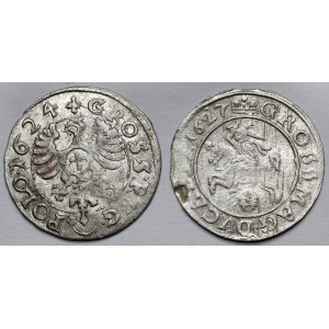 Sigismund III. Vasa, Bromberg 1624 und Wilna 1627 Pfennig - Satz (2 Stck.)