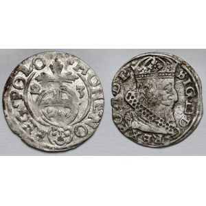 Žigmund III Vaza, poltopánka Bydgoszcz 1623 a halier Vilnius 1626 - sada (2ks)