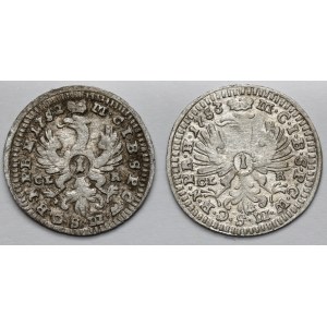 Germany, Brandenburg-Bayreuth, 1 kreuzer 1752-1753 CLR - lot (2pcs)