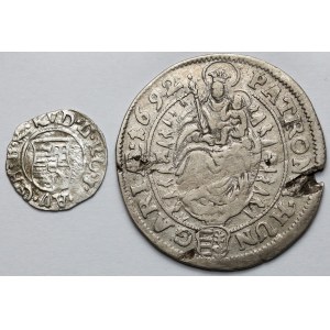 Hungary, Denar 1598 and 15 kreuzer 1692 - lot (2pcs)