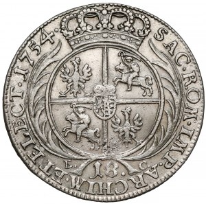 August III Sas, Ort Lipsk 1754 EC - wąska głowa