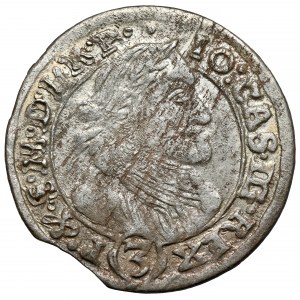Johannes II. Kasimir, 3 krajcara Opole 1661 TT - selten