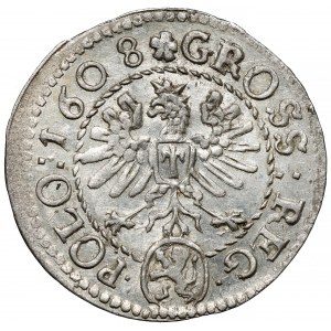 Zygmunt III Waza, Grosz Kraków 1608 - późny - piękny
