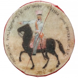 Auf Knochen gemalte Miniatur mit einer Darstellung des Fürsten Józef Poniatowski, 2. Hälfte des 19.