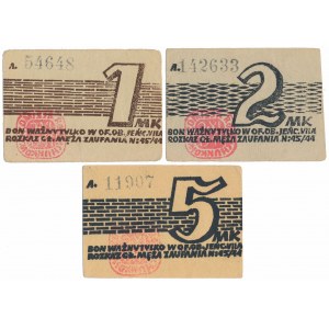 Oflag VII A Murnau, 1, 2 a 5 značek 1944 (3ks)
