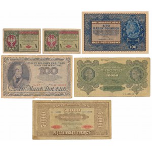Sada polských značek 1916-1922 (6ks)