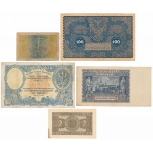 Banknotensatz von 1916-1941 (5 Stück)